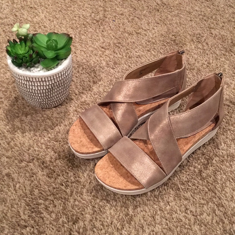 Adrienne Vittadini Strappy Wedge Sandals